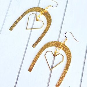 Handmade Brass Love Earrings